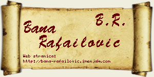 Bana Rafailović vizit kartica